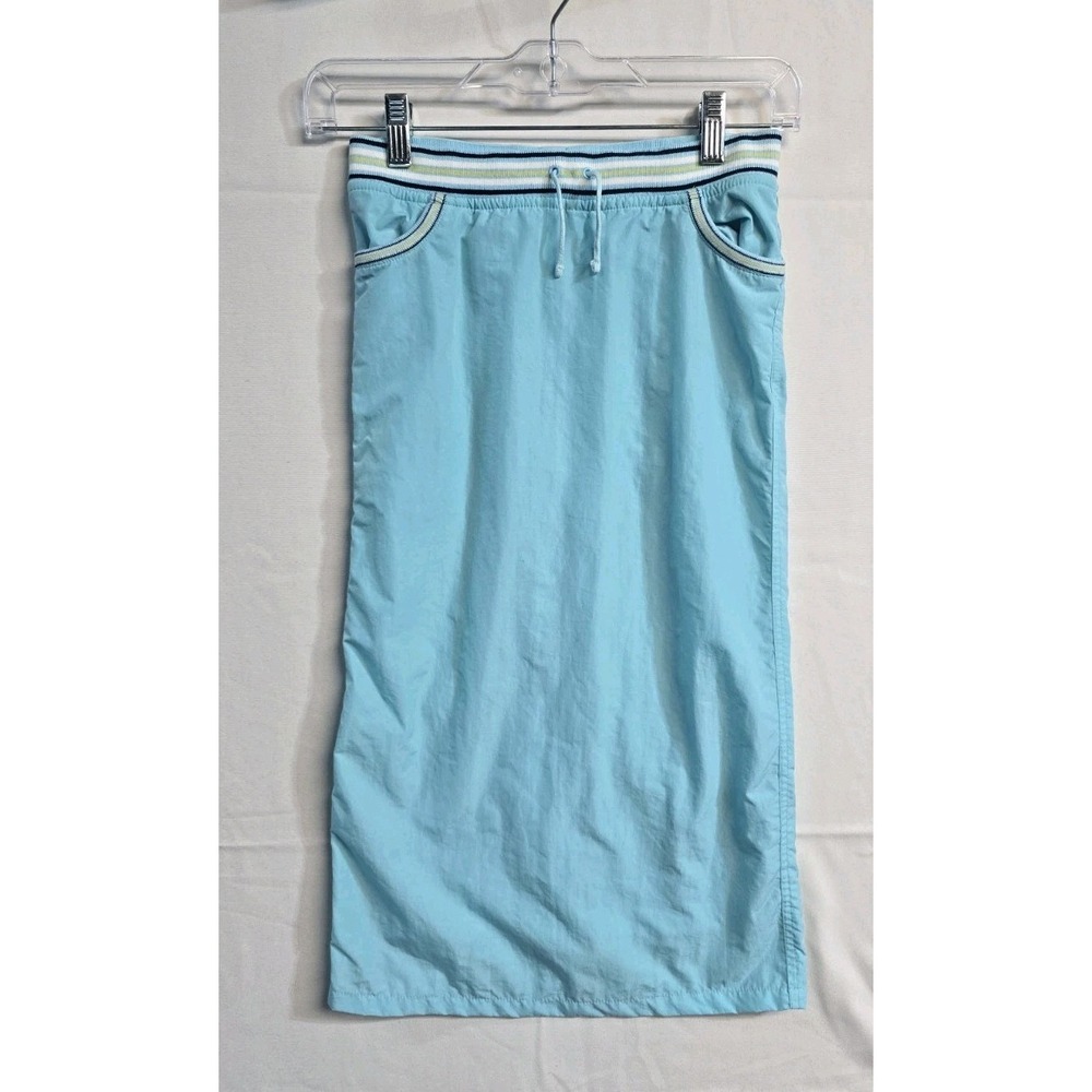 The Children's Place Girls Maxi Skirt Y2K Blue Drawstrings Embroidered 8